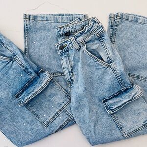 Girls’ Art Class cargo wide leg jeans